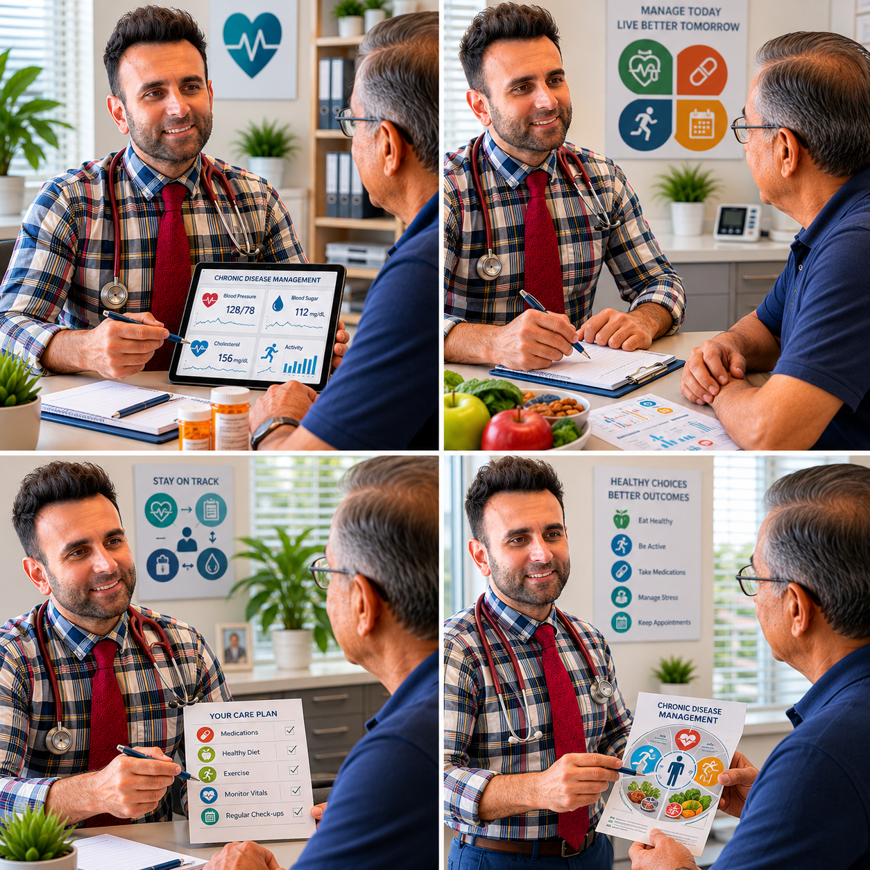Healthcare professionals reviewing patient information on a tablet